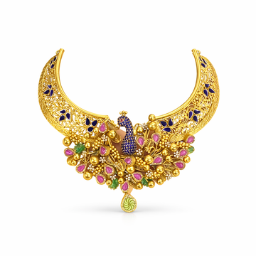 Silver Royal Choker Set with PMF Gold Real Gold Deposition